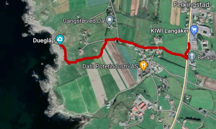 Kart til Dueglp