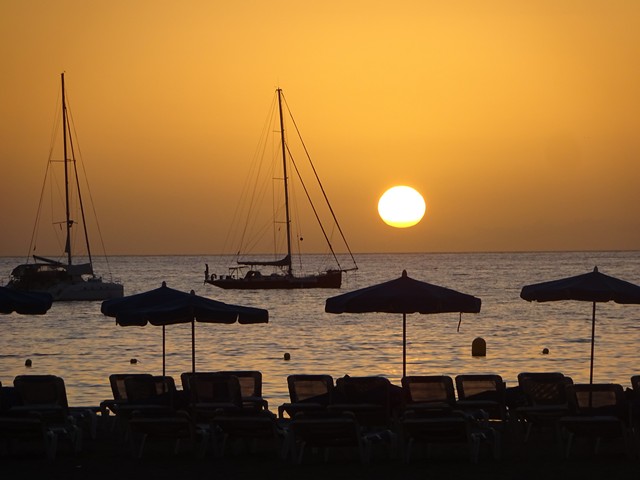 Solnedgang p� Playa de Las Vistas